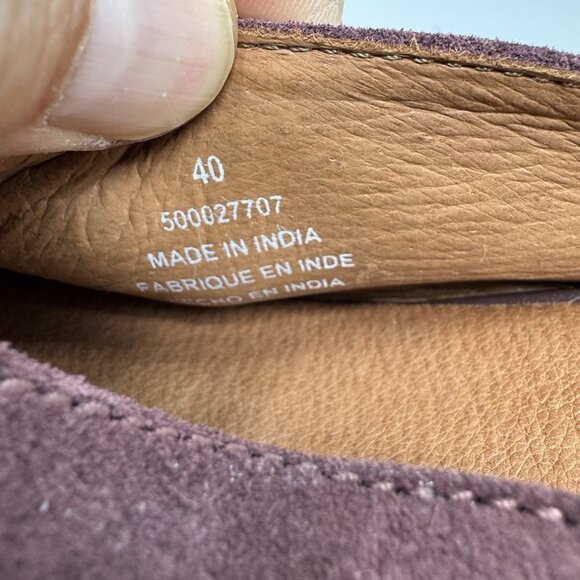 Free People Women's Anya burgundy Suede Pointed Toe Chunky Heel Mules Size 9.5 - Picture 8 of 8